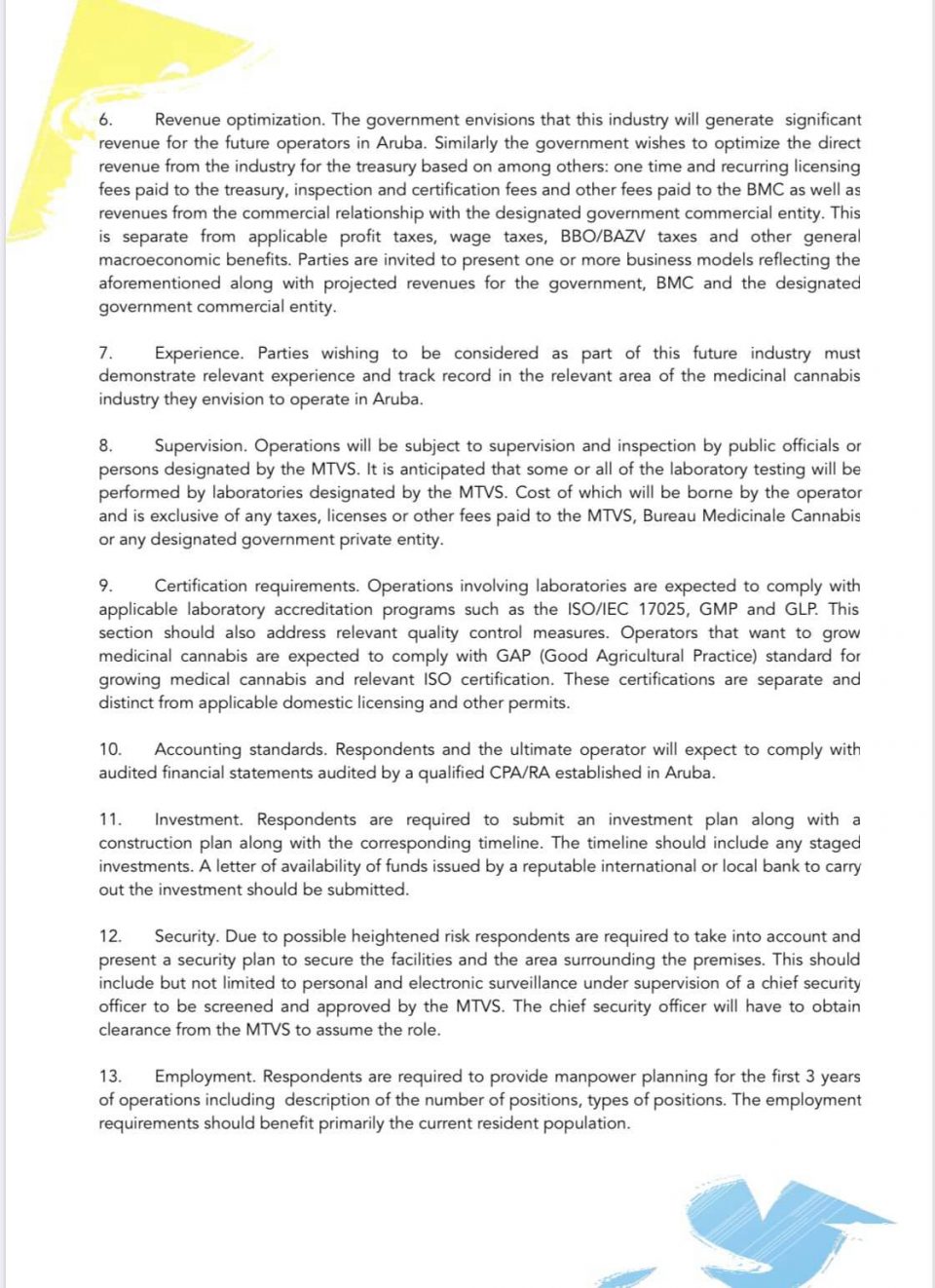 E fecha pa haci solicitud di expresion di interes pa cu Cannabis Medicinal na Aruba a wordo extendi