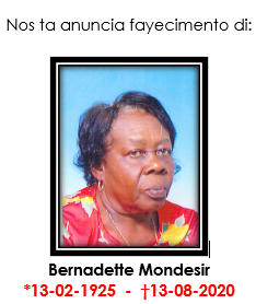 Anuncio di Morto: A fayece Bernadette Mondesir