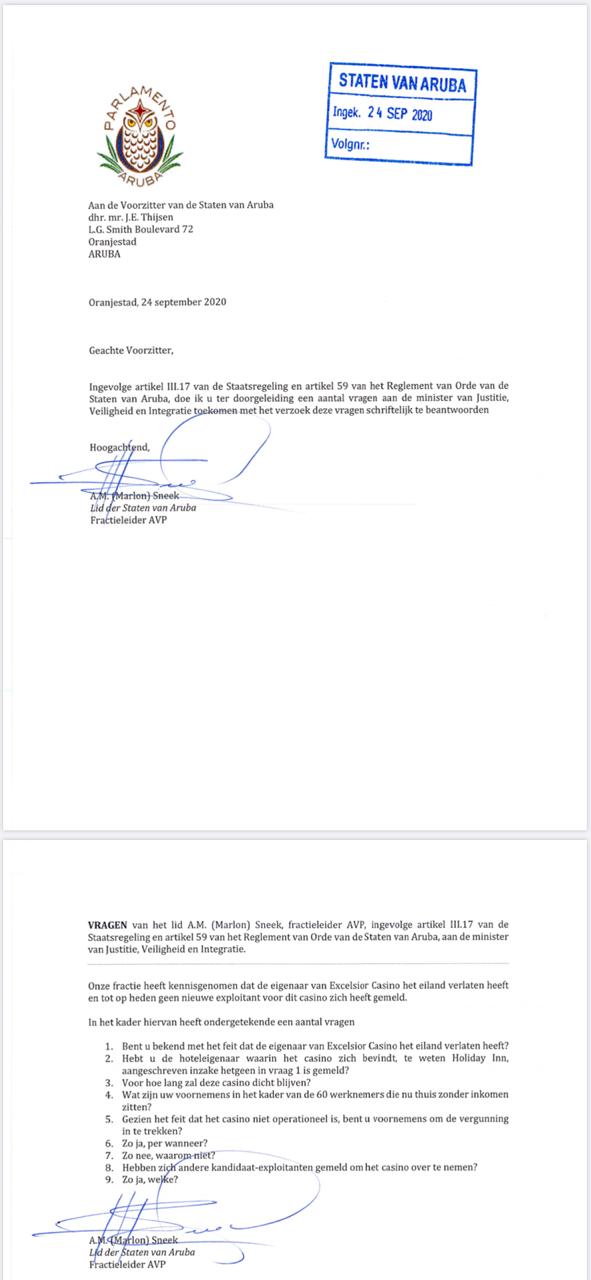 Avp Ta Exigi Claridad Pa Trahadonan Di Excelsior Casino 160 Carta 1