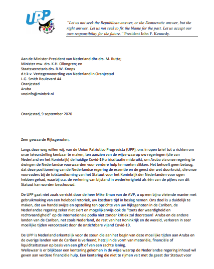 Upp Cu &Quot;Open Brief&Quot; Pa Rutte Cs! 160 Carta 1