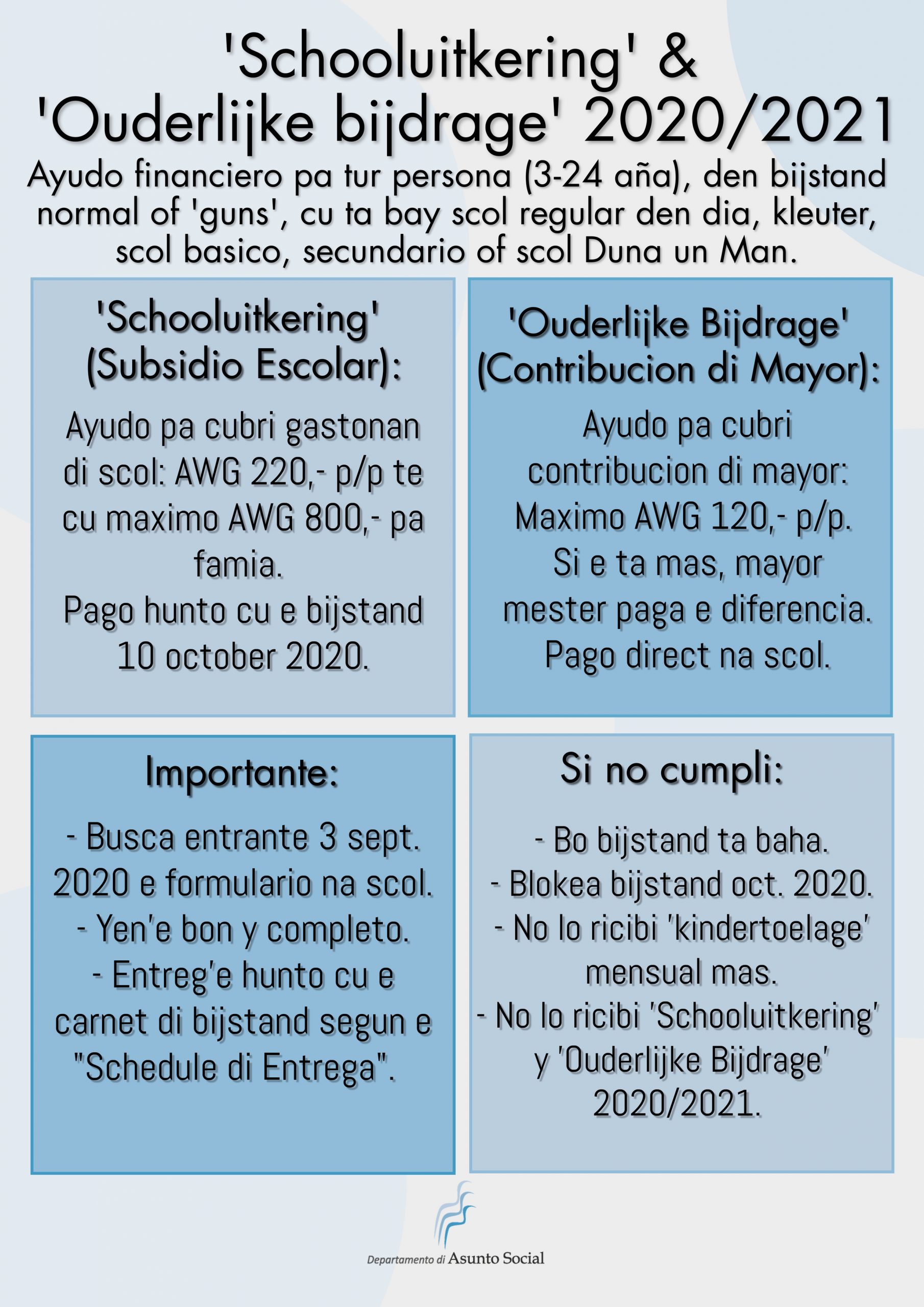 Ayudo Financiero Extra Pa Aña Escolar 2020/2021 Pa Esunnan Den Bijstand 161 Flyer Ayudo Extra Scaled