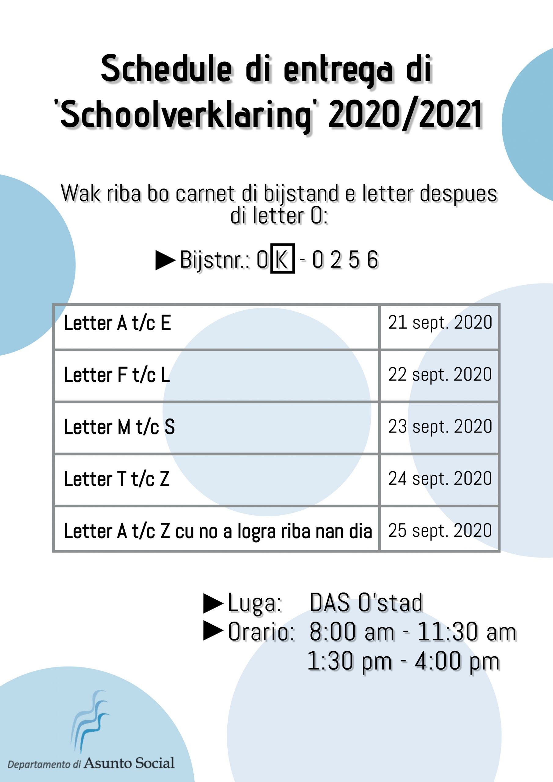Ayudo Financiero Extra Pa Aña Escolar 2020/2021 Pa Esunnan Den Bijstand 162 Schedule Di Entrega Scaled