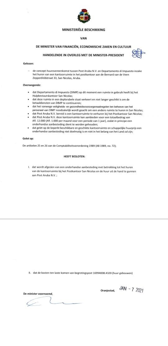 Minister Xiomara Maduro Ta Informa: E Servicio Di Dimp Na San Nicolaas Ta Sigui Dia 26 Di Januari 2021 161 Mb Minfec