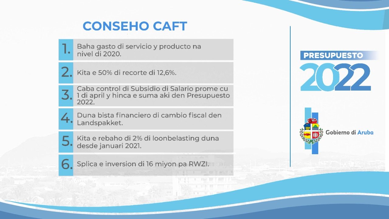 Gobierno A Bin Ta Atende Cu E Consehonan Di Caft Y Raad Van Advies Riba Presupuesto 2022 161 Conseho Caft Presupuesto 2022