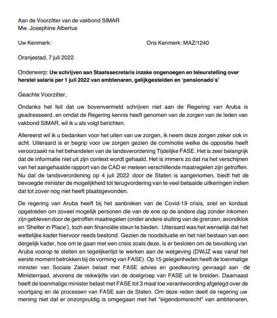 Prome Minister Ta Manda Simar Un Carta Pa Splica Tocante Fase 164 1 5