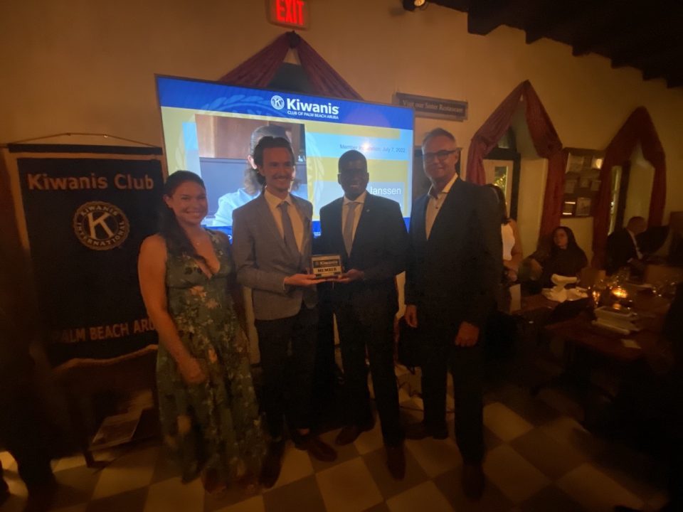 Fk Luc Janssen Receiving His Official Kiwanis Plaque From President Rothmar Coenraad