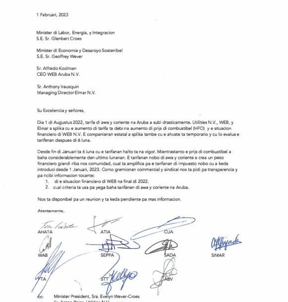 Gremio Sindical Y Comercial Ta Uni Pa Cuestiona Tarifa Halto Di Awa Y Coriente 160 Gremio Sindical Y Comercial Ta Uni Pa Cuestiona Tarifa Halto Di Awa Y Coriente