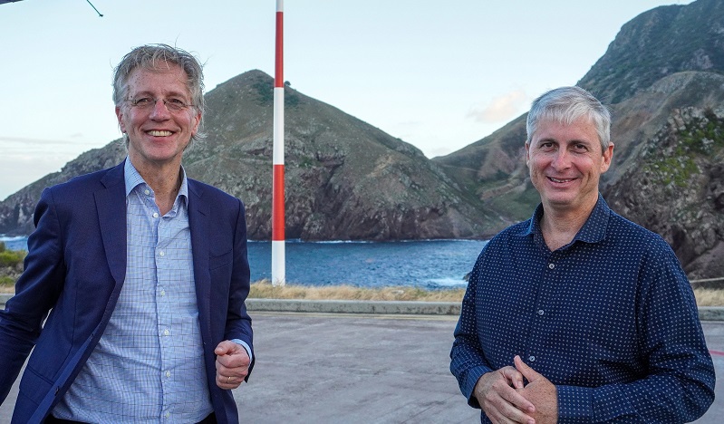 Minister Dijkgraaf Arrives On Saba 162 Minister Dijkgraaf With Island Governor Johnson