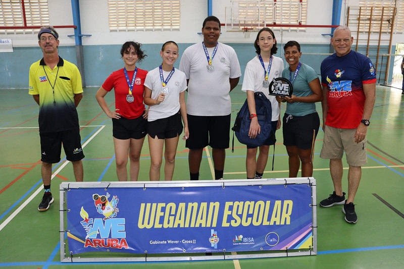 Minister Endy Croes Ta Felicita E Scolnan Cu A Titula Campeon Durante Fin Di Siman Di Weganan Escolar 2023.4