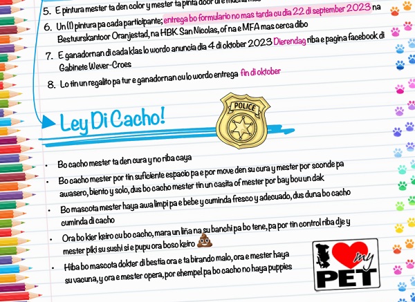Minister Endy Croes Ta Presenta Concurso Di Pintamento 2023 – Cacho Den Cura 160 Pintamento 2023 – Cacho Den Cura