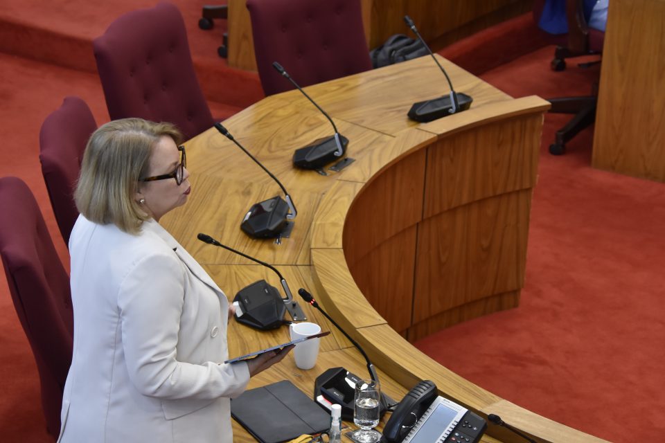 Prome Minister Evelyn Wever Croes Den Parlamento