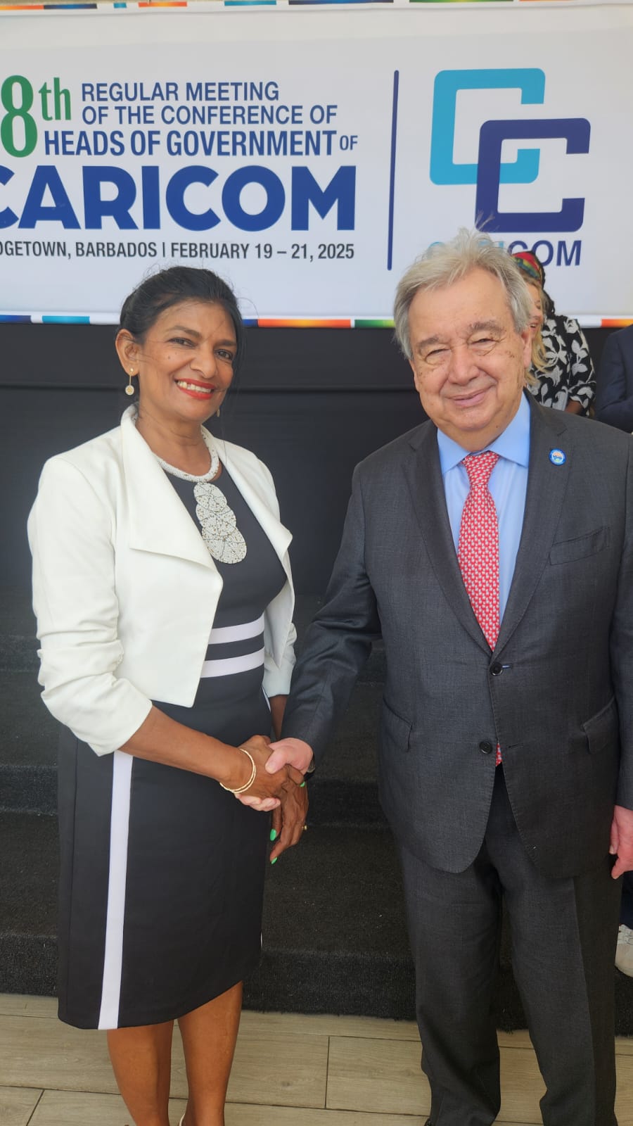 Davika Bissessar Shaw President Bonaire Human Rights Antonio Guterres Secretary General United Nations