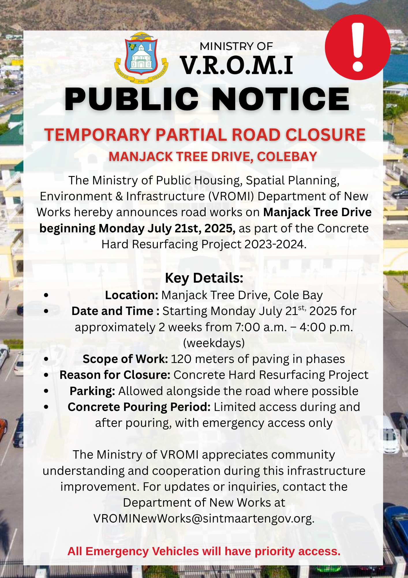 Manjack Tree Drive Public Notice