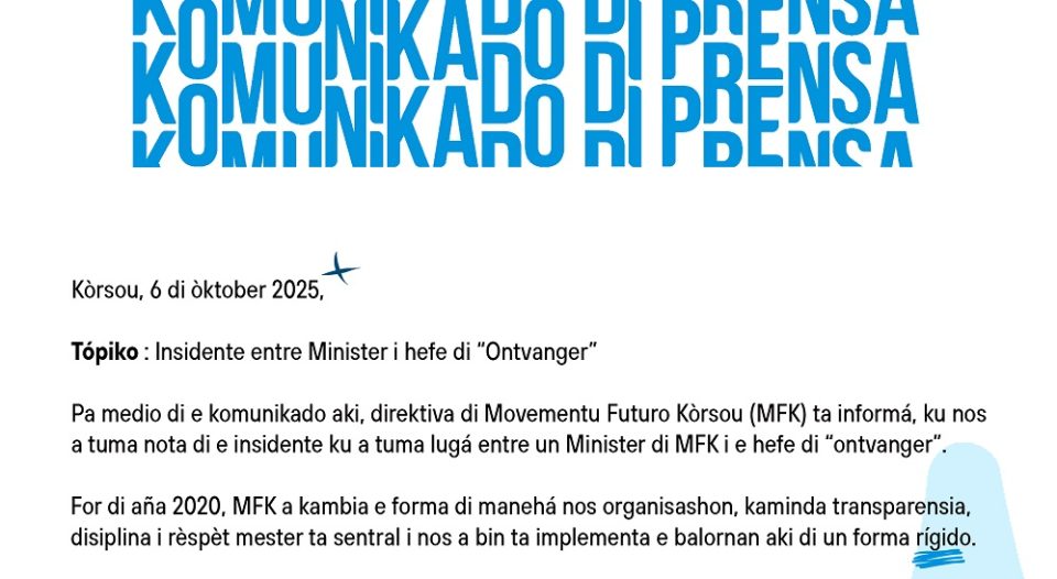 Komunikado Di Prensa Insidente Minister Mfk I Hefe Ontvanger 1