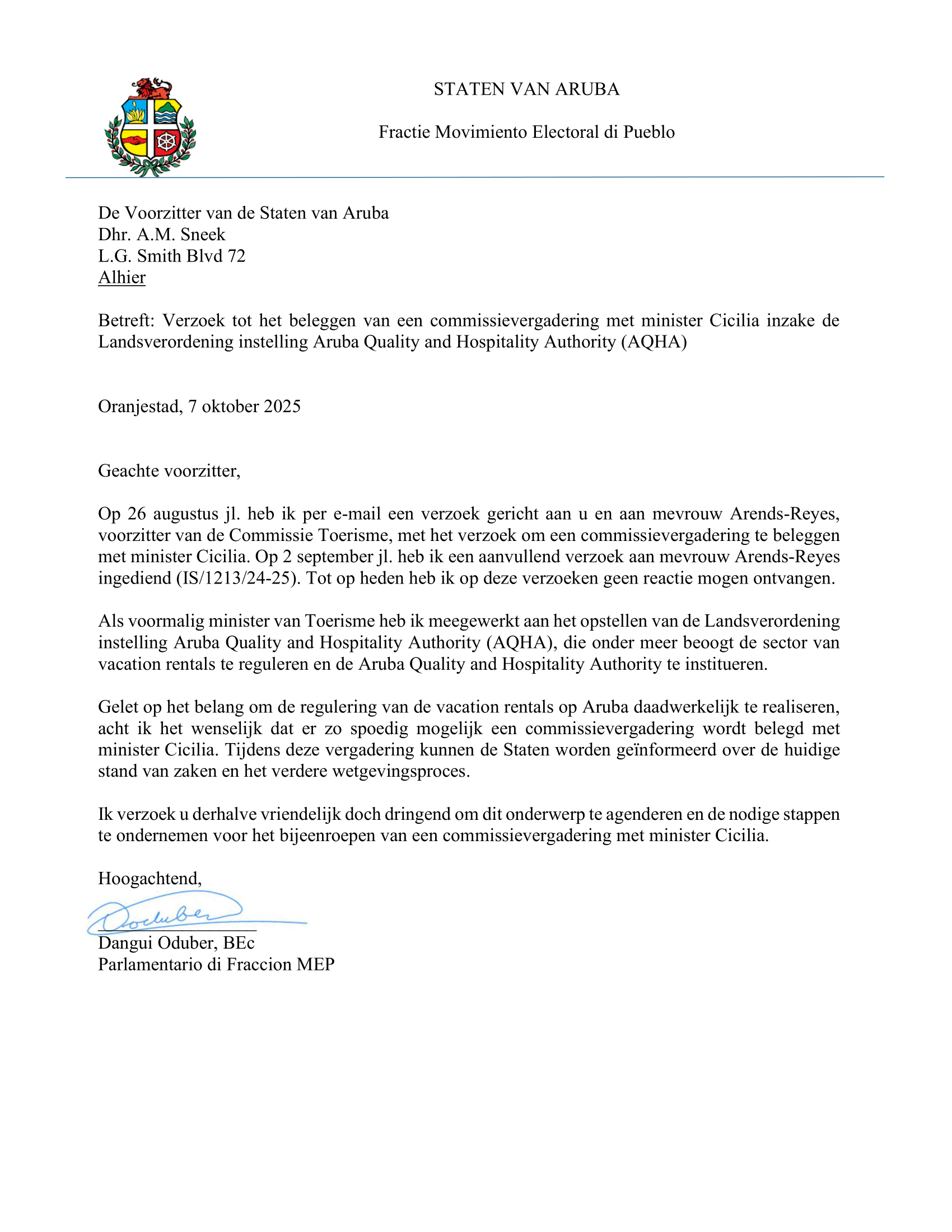 Verzoek Vz Regulering Vacation Rentals 071025 1