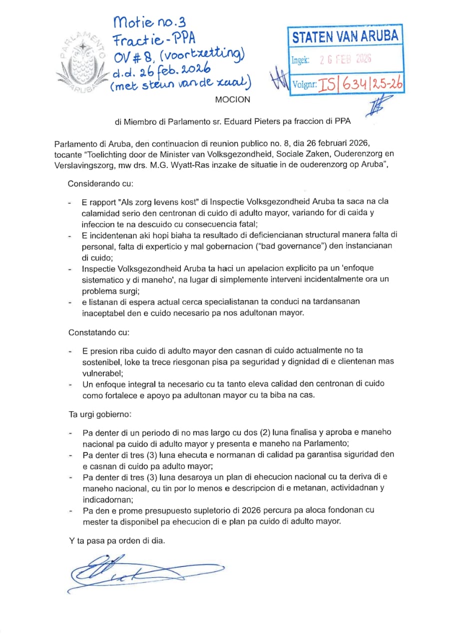 Eduard Pieters Di Fraccion Di Ppa: “Cuido Di Nos Grandinan Den Crisis: Parlamento A Vocifera Cu Awor Ta Ora Pa Ehecuta!” 178 Eduard Pieters Reunion Ouderenzorg 2 1