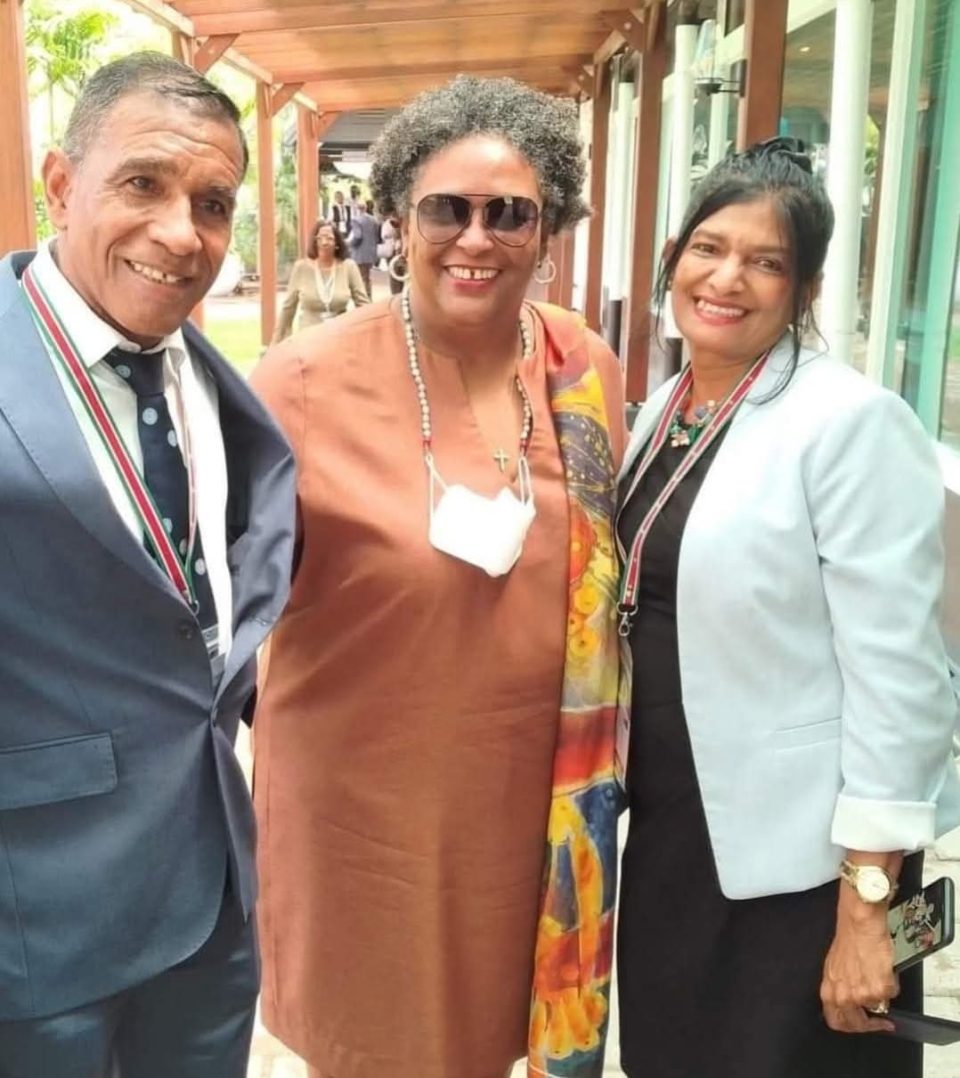 Pm Barbados Mia Mottley Davika Bissessar James Finies