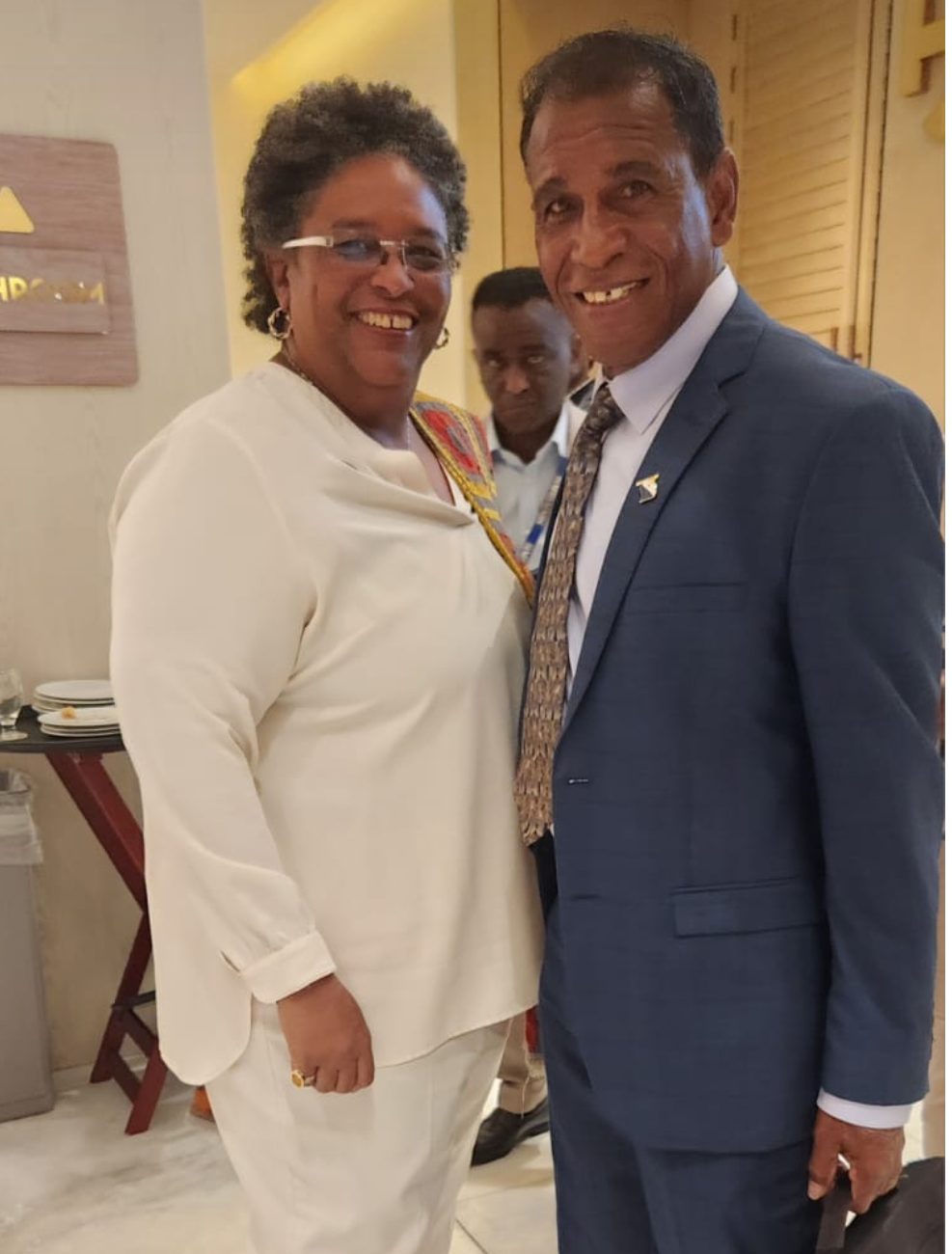 James Finies Congratulates The Prime Minister Of Barbados On Her Historic Third Victory 168 Pm Barbados Mia Mottley James Finies