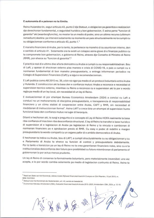 De Hofa-Wet Is Een Klap Voor Aruba Status Aparte En Democratie 184 Pag 2 Posicion Sindicatonan