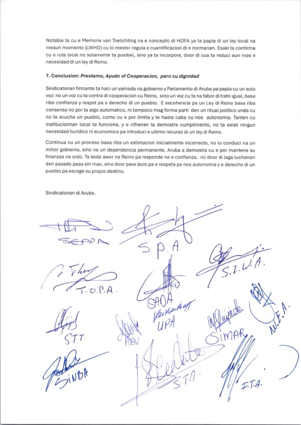 De Hofa-Wet Is Een Klap Voor Aruba Status Aparte En Democratie 183 Pag 5 Posicion Sindicatonan