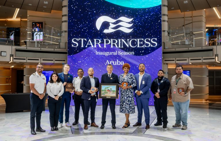 Aruba Tourism Authority and Aruba Ports Authority N.V. Welcome Cruise Ships Queen Anne, Star Princess, and Scenic Eclipse