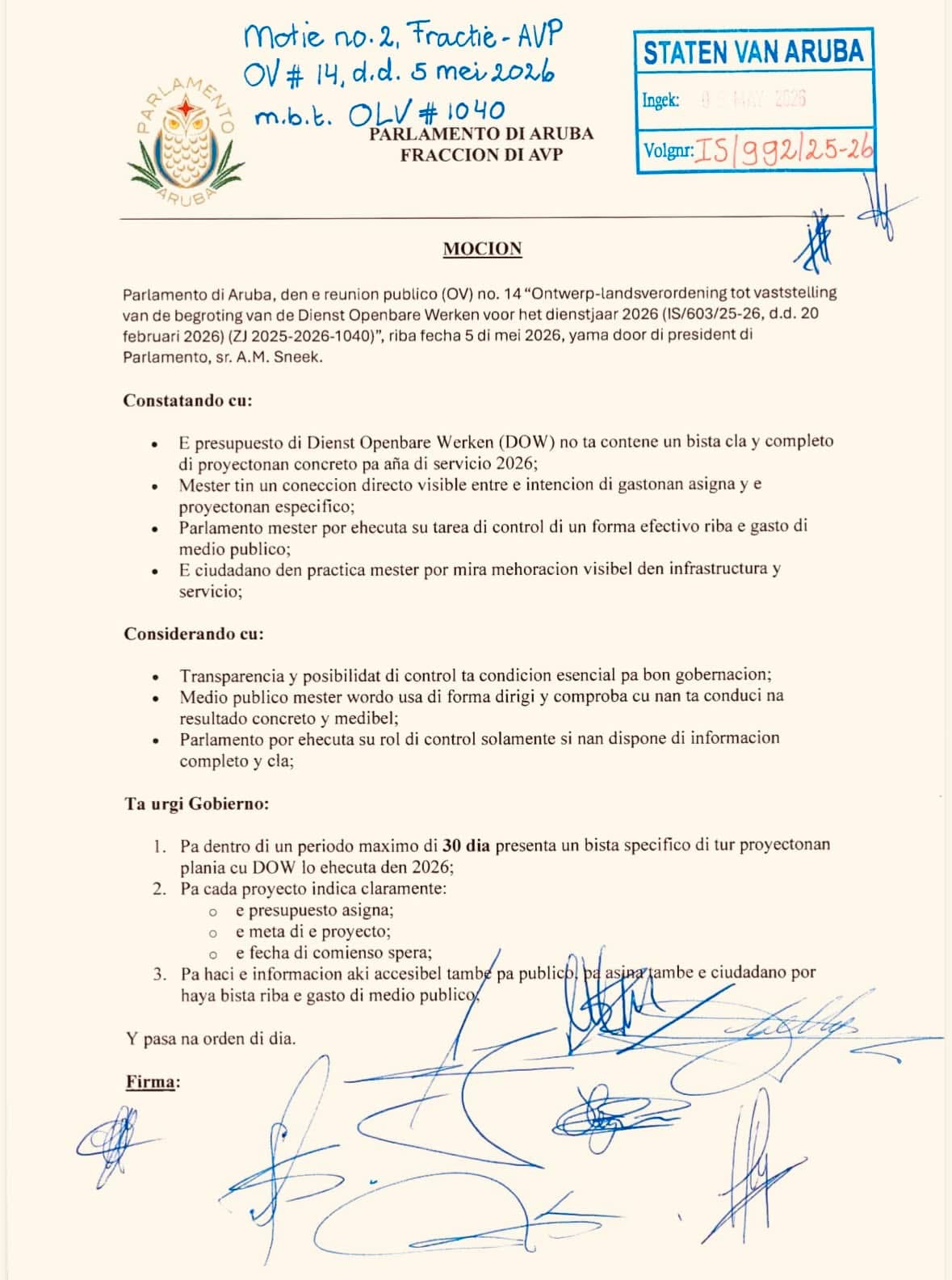 Parlamentario Shailiny Tromp-Lee: Mocion Di Avp Ta Desmascara Nan Minister: “Presupuesto 2026 Ta Bashi Y Sin Plan Concreto” 160 Img 6751