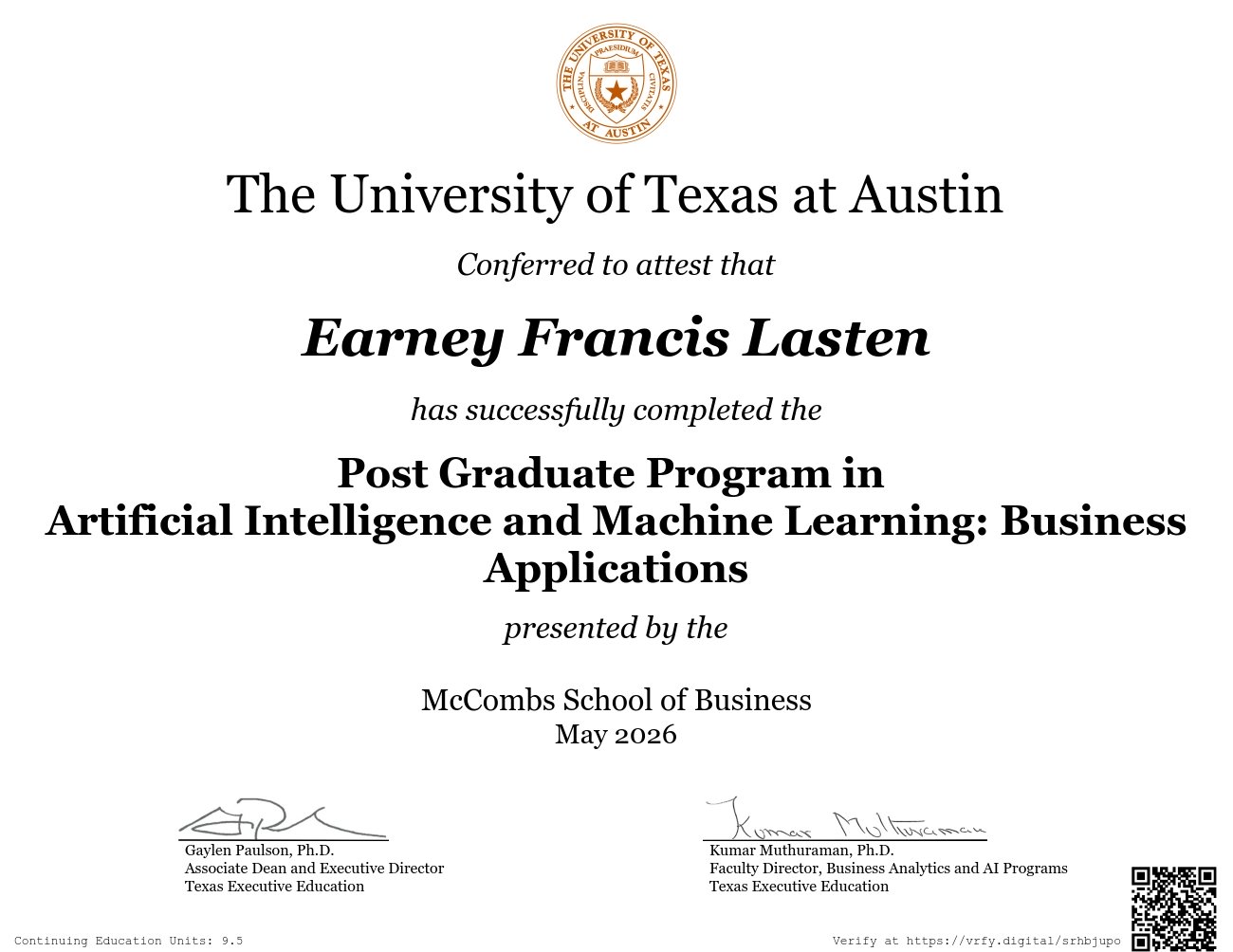 Aruban Educator Dr. Earney F. Lasten Phd Completes Ai And Machine Learning Program At University Of Texas At Austin — With Distinction 160