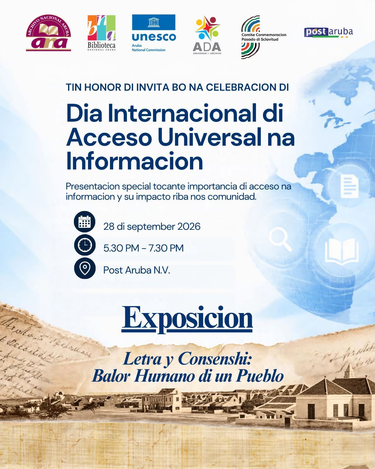 “Letra Y Consenshi” Ta Conecta Memoria Di Pasado Cu Derecho Na Informacion Di Awe 160 Invitacion