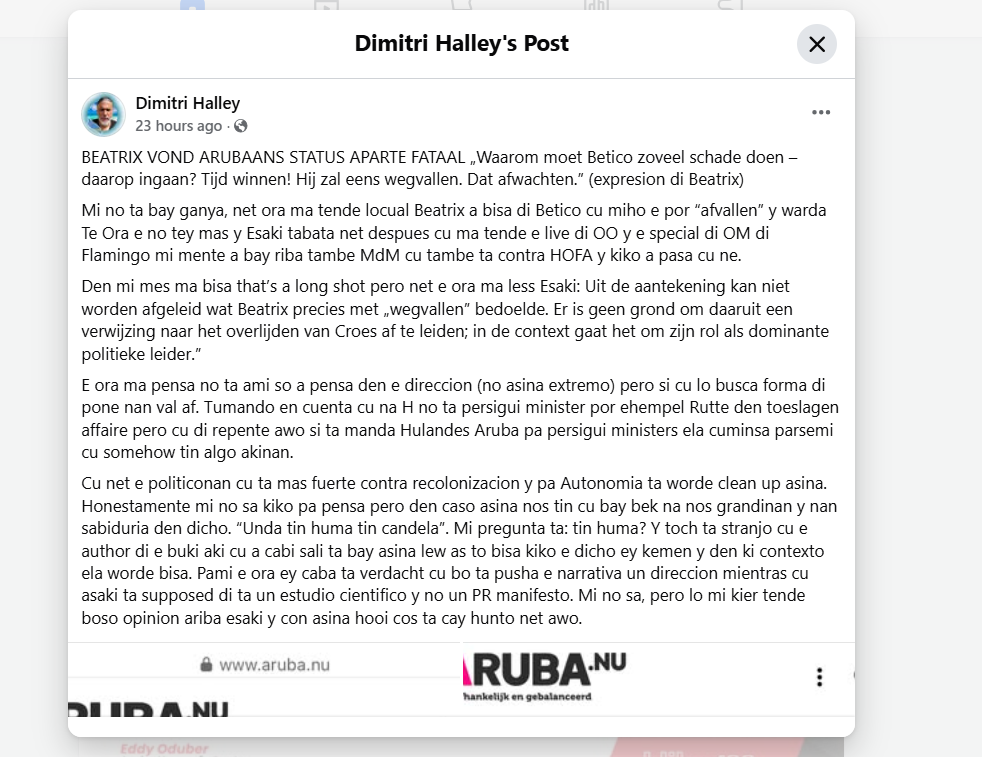 New Historical Revelation Sparks Controversy Over Dutch Crown'S Role And Aruba'S Autonomy 164 Comentarionan Publico